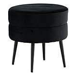 Dimensions : D. 40 x H. 40 cm Paris Prix Pouf Design en Velours Pot 40cm Noir