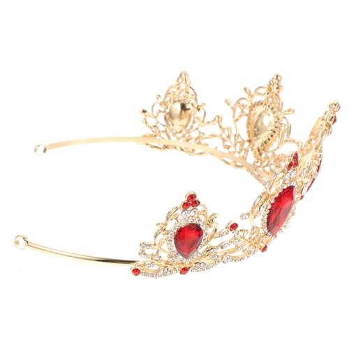 1 Pc barroca coronas tiaras de propuesta the crown para niñas exquisito tocado de novia joyas de mujer tiara de niña niña estilo barroco aleación rojo HAPINARY