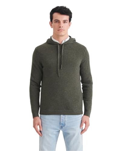 NAADAM Mens The Off-Duty Cashmere Hoodie, Olive, XS