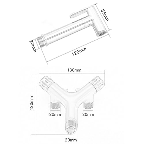 Grifo WC higiénico de latón macizo con control dual de alta resistencia 4