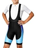 RUNQHUI Kinder Sport Shorts MTB Radlershorts Kurze Radlerhose Sporthose Blau 110-116