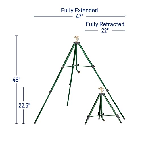 Orbit 56667Z Tripod Lawn Zinc Impact Sprinkler - 360 Degree Rotating Sprinkler