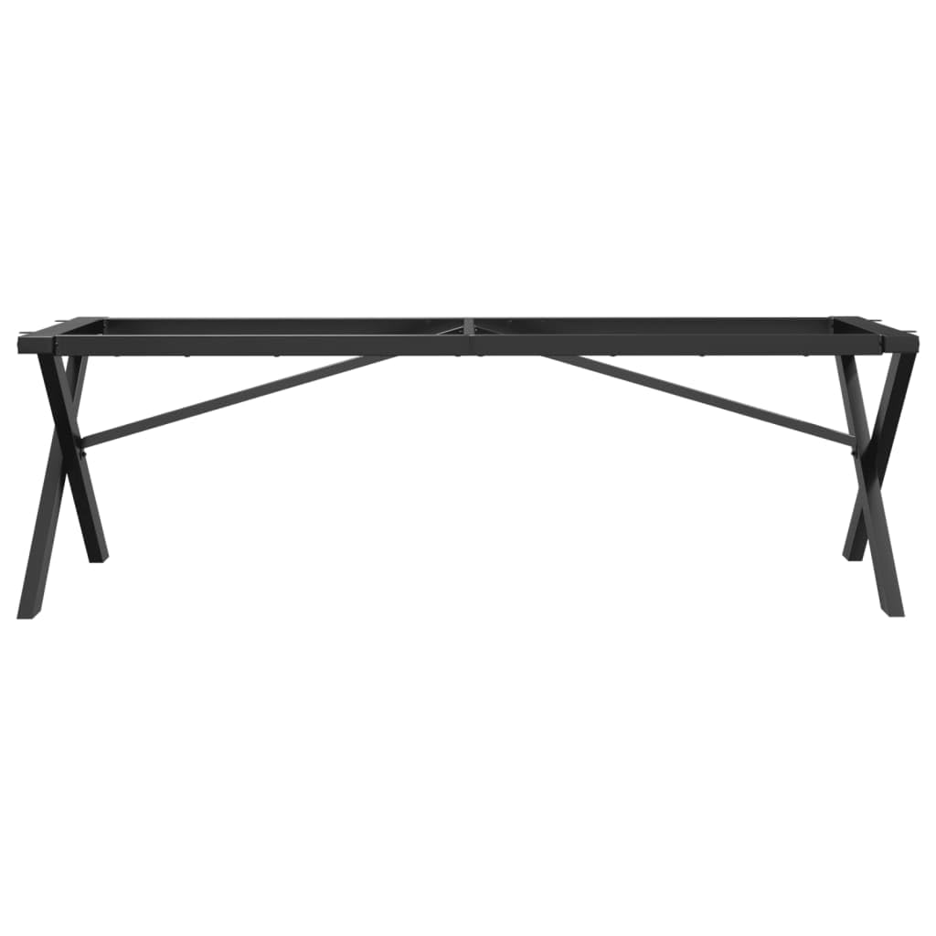 Gambe per tavolo centrale, struttura a X, in acciaio, 140 x 30 x 43 cm