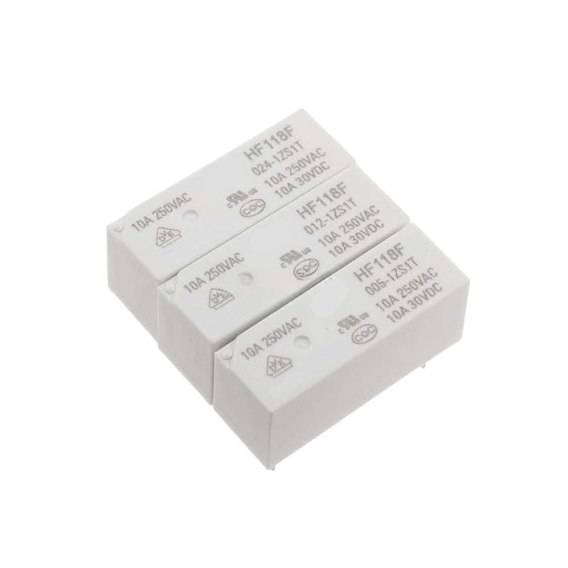 POWTAXBJGD 5PCS HF118F/JQX-118F 005/012/024-1ZS1T Relay one Set 5 pins 10A(HF118F-024-1ZS1T)