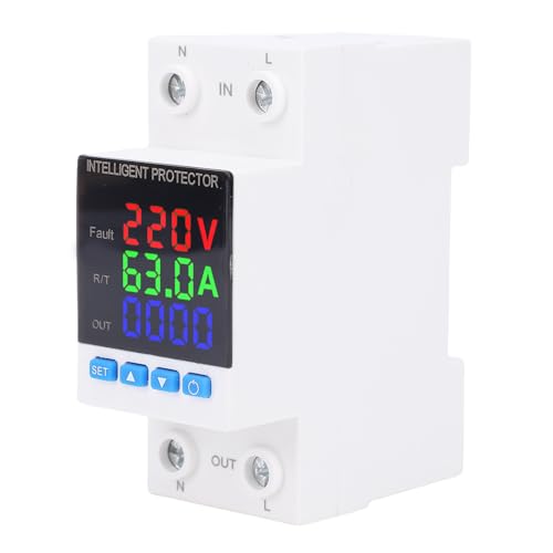 Medidor de Electricidad Digital con Protector de Voltaje Riel DIN Walfront
