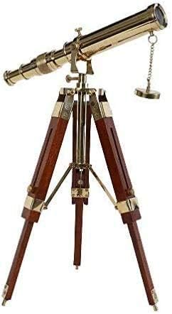 Telescopio vintage de níquel de latón en soporte de trípodetelescopio de escritorio cromado para decoración del hogar y accesorio de mesa,