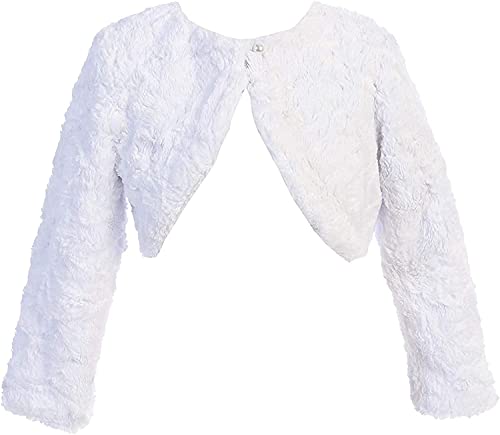 iGirlDress Girls Swirl Pattern Faux Fur Bolero Jacket Shrug Infant-12Y