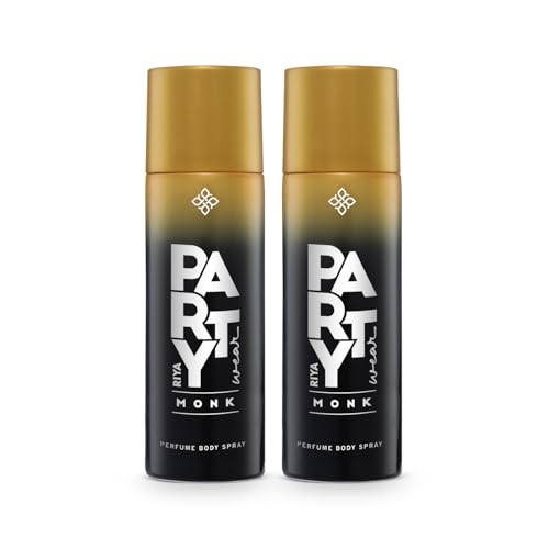 Image of Riya MONK Deodorant | Body Spray for Men | Long-Lasting, Rum-Spicy Oriental Fragrance- 200 ml Each | Pack of 2