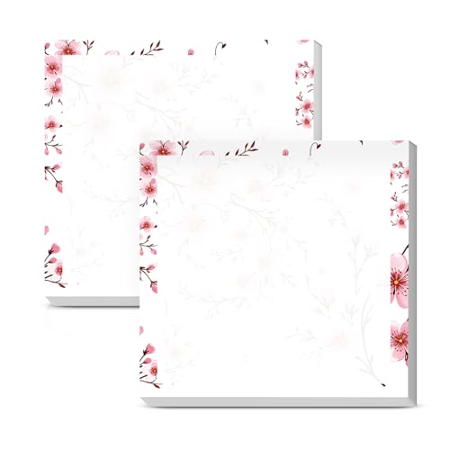 Jolies notes autocollantes fleurs de cerisier pour un carnet créatif et joyeux