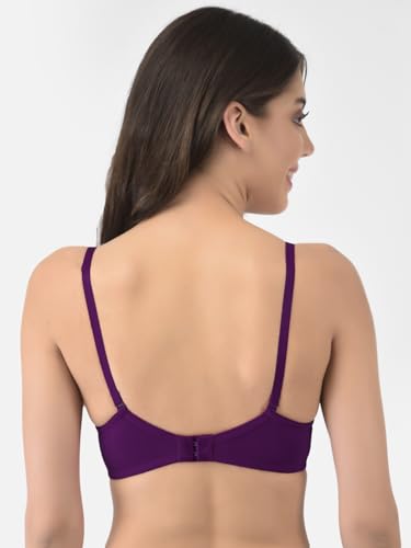 Image of Softline Women's Cotton-Rich Wire-Free Padded Bra | Full Coverage, Seamless & Breathable for Everyday Comfort | Soft Fabric with Supportive Fit for All-Day Wear