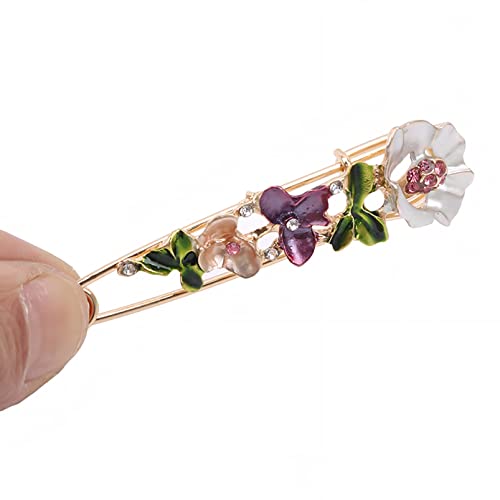 Junyy Vintage Elegant Rhinestone Flower Brooch Pin Creative Enamel Breastpins Party For Women Girls(Dark Pink), One Size #TOP3