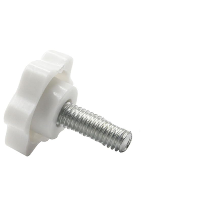 M4 Thumb Screw Torx Plastic Bolts Plum blossom Screws 25mm Head diameter White - (Size: M4x12mm(6pcs))