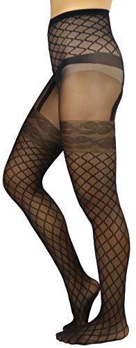 Image of ToBeInStyle Women's Faux Thigh High Opaque Print Nylon Tights