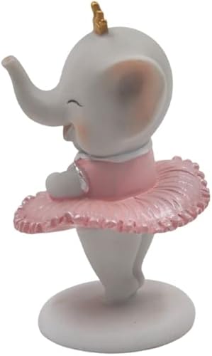Miniatura 3 de Comfy Hour Figura de vestido rosa de elefante bailarín de 5 pulgadas, decoración de pastel de elefante, estatua coleccionable, decoración de