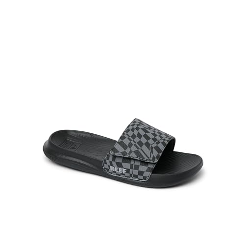 REEF Kids Salty Boys Slide Black Swell Checker 13 C - image 2