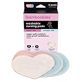 bamboobies Washable Reusable Nursing Pads with Leak-Proof Backing for Breastfeeding, 1 Regular and Overnight Pair