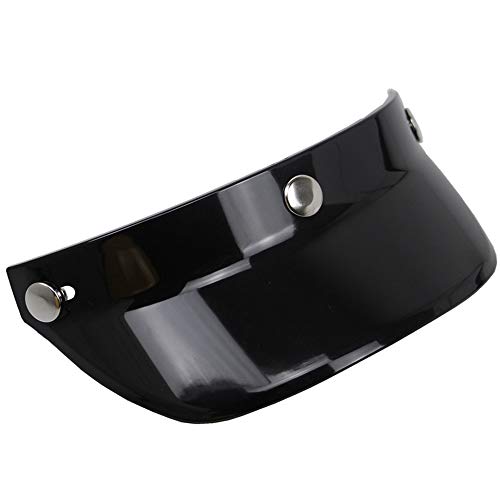 Carrfan Visière Universelle à 3 Boutons-Pression Rabattre Pare-Vent pour Casque de Moto à Face Ouverte Cover