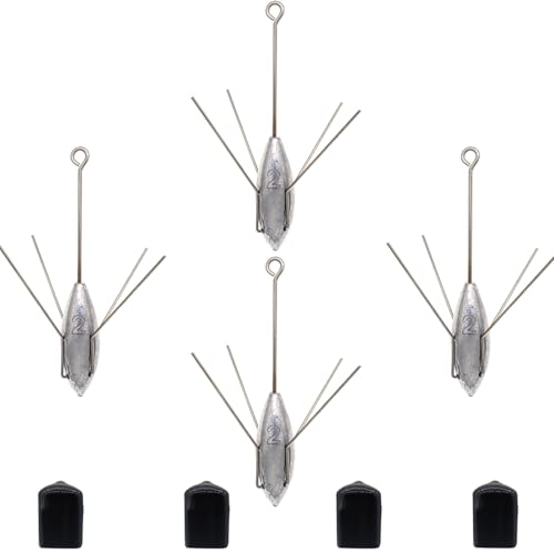 Gefischtter Sputnik Sinker Fishing Weights Lead Fishing Equipment Long Tail Surfing Casting Spider Sinkers for Catfish Saltwater Beach Sand Ocean (2oz - 4pcs)