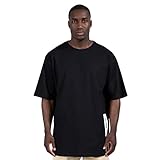 SMILODOX Herren T-Shirt John - Oversize Fit Kurzarm Oberteil mit Rundhals, Größe:S, Color:Schwarz