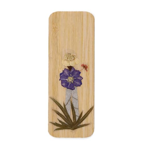 手作り木製ブックマークナチュラルドライフラワー木材感謝のプレゼント本愛好家リーダーライター教師ドライフラワークラフト