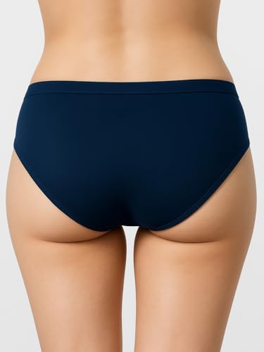 Image of Women's Soft Cotton Mid-Rise Bikini Briefs | Pack of 2 | Seamless Feel | Stretchable & Breathable Everyday Underwear | Comfortable Fit