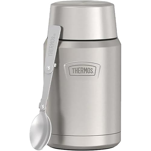 Thermos Icon - Tarro de acero inoxidable para alimentos, 24 onzas, acero inoxidable mate