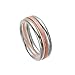 Stackable Fashion Rings Set, Silver, Gold, Rose Gold, Triple Band Design, Textured and Smooth Finish, Mixed Metal Collection，9 Pieces for Free Matching (9)