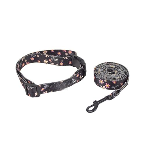 DREAM STYLE 犬 リード 犬 Y型ハーネス セット 喉に優しい 中小型犬向け 虹色レインボーカラー 反射材付き 通気性 軽量 引っ張り防止 サイズ調整可能 お散歩用 快適設計 (黒です,L(39-60cm))