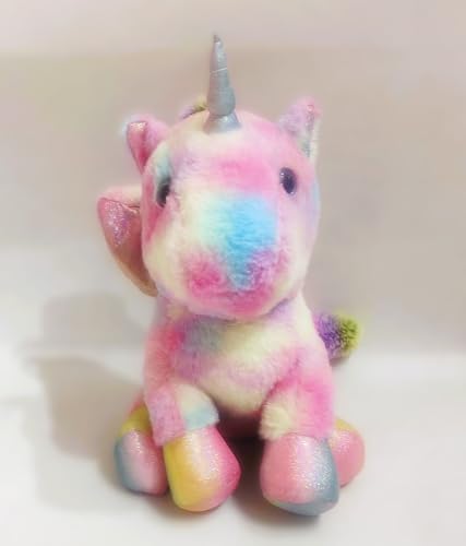 Image of Niku Pink Unicorn Baby with Wings Stuffed Soft Toy for Kids Girls Baby Boy | Teddy Bear Plush | Best Gift for Birthday Valentines Anniversary (33 cm, Rainbow Pink)
