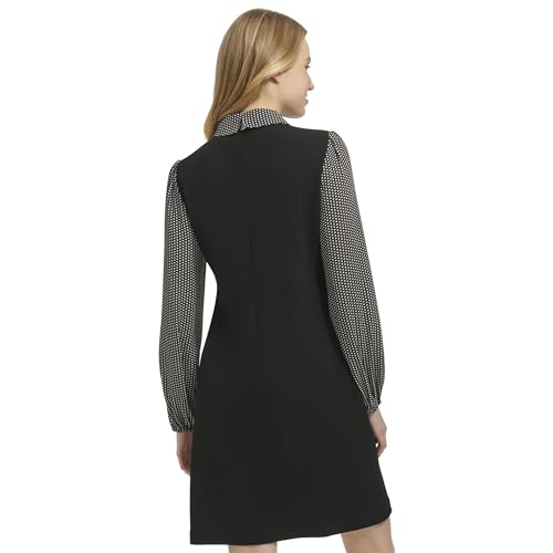 Image of Tommy Hilfiger Women's Long Sleeve Collared Peter Pan Shift Mini Dress