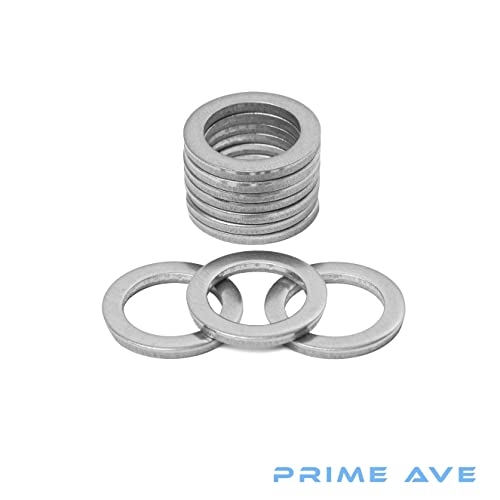 Prime Ave 14Mm Crush Aluminum Oil Drain Plug Gasket Washers Compatible/Replacement For Hyundai & Kia Part# 21513-23001 (Package Of 10) #TOP5