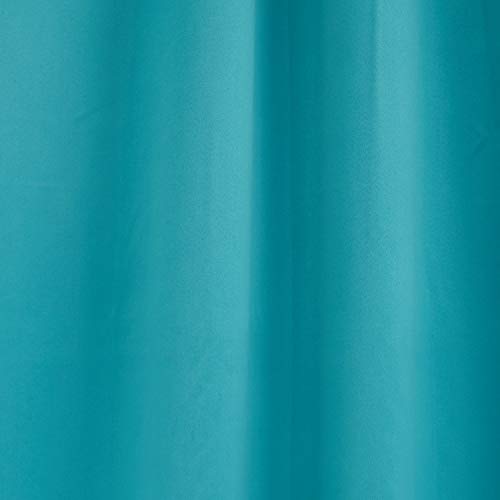 Image of Swayam 100% Blackout Polyester Window Curtain for Living Room & Bedroom | 5 Feet | Room Darkening Curtain with Eyelets | Pack of 2 | Solid Design - Turquoise