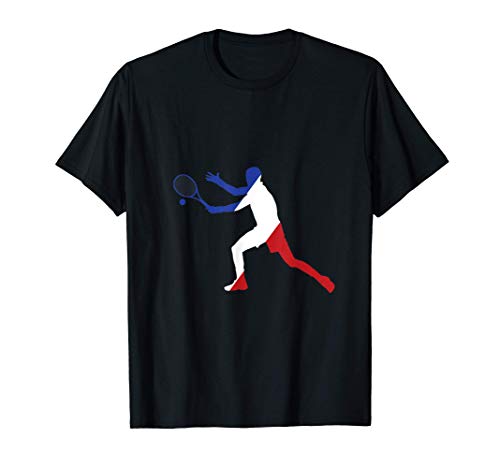 Jugador Tenis Francia Raqueta Partido Deportes Pista Regalo Camiseta