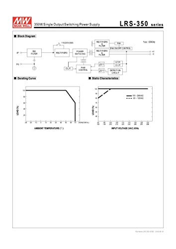 MEAN WELL LRS-350-24 350.4W 24V 14.6 Amp Single Output Switchable Power