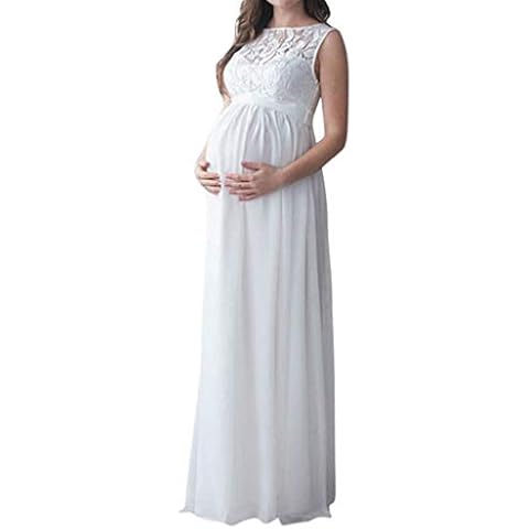 Vestido Premamá SHOBDW Mujer Verano Encaje Blanco Cover
