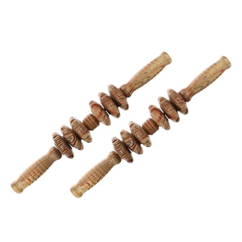SEWOART Belly Roller Massager Pack Wooden Back Abdominal Massager Wheel Design for Muscle Relaxation Gentle Touch for Every Home