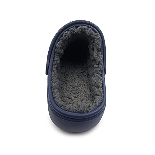Amoji Unisex Winter Fleece Clog Fur Lined Garden Shoes House Slippers D88184