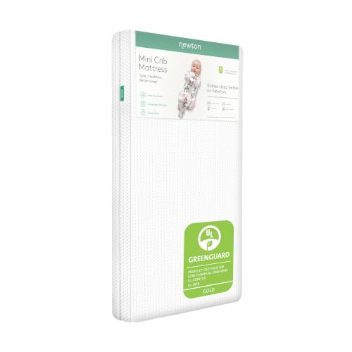 Image of Newton Baby Mini Crib Mattress 24" x 38" Breathable & Washable | Mini Crib Sheet, Fitted, Breathable, Organic Muslin Cotton, 24"x38", Washable, Ultra-Soft, Fits Mini Crib Mattresses