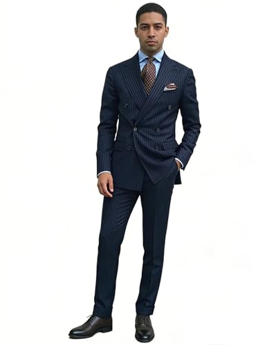 Costume homme 2 pièces veste ajustée pantalon habillé rayé