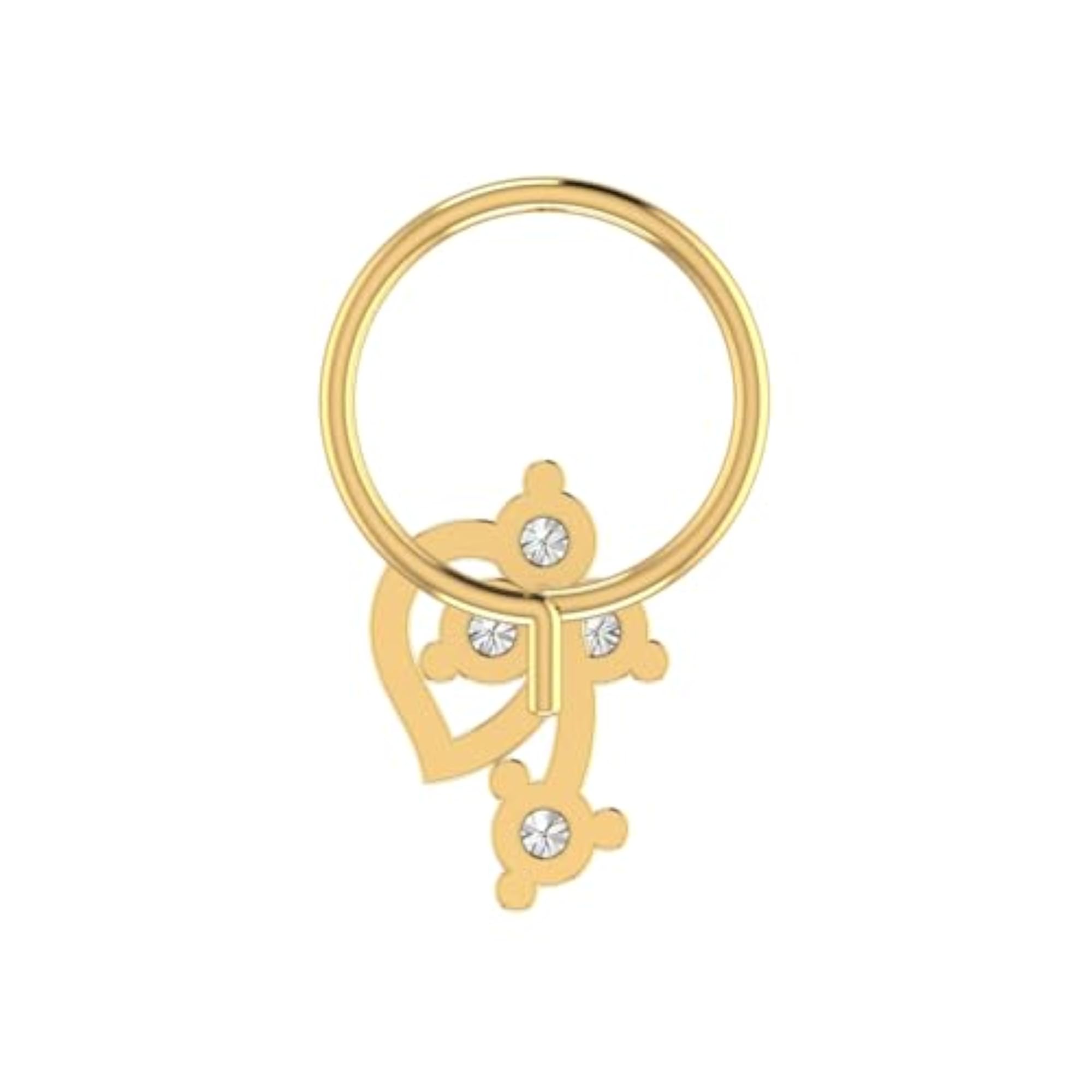 Women's 9K BIS Hallmarked Yellow Gold Stud Nosering