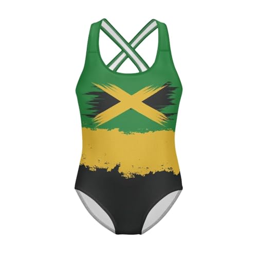 Image of WELLFLYHOM Girls Bathing Suits Size 5-14 One Piece Cross Back Swimsuit Sleeveless Full Coverage Swimwear for Beach Swimming