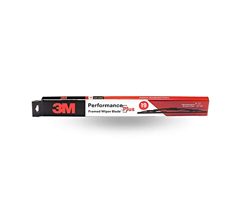3M Performance Pro Frameless Wiper Blade Pro - 19" | Curve Design for Smooth and Quiet Wiping | Easy to Install