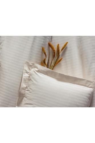 8680108072080 Elegant Stripe Çift Kişilik Nevresim Takımı Saten Ekru, 200 x 220 Ekru