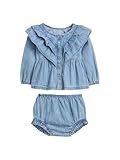 GAP Unisex Baby My First Denim Ruffle Two-Piece Set Medium Wash 6-12M