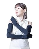 [Noeria] 美容皮膚科医監修 アームカバー レディース 抗菌 UV 手袋 ロング【二の腕から指先までカバー62㎝丈・抗菌防臭素材・UPF50+認定】 冷感 uvカット スマホ対応 滑り止め付 日焼け防止 ブラック