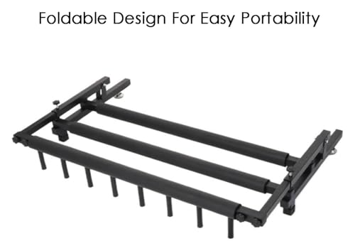 Organizer per attrezzature sportive e scaffale per palline, espositore pieghevole in altezza regolabile con bracci in schiuma per racchette da badminton e altro ancora