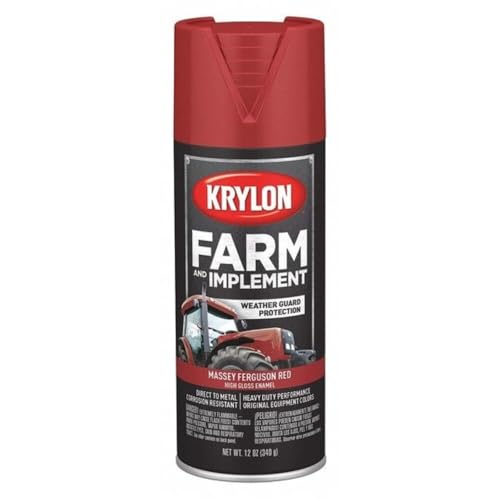 Image of Krylon Spray Paint, Massey Ferguson Red, High-Gloss, Solvent, 12 oz K01939008-1 Each