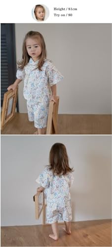 Jinbei Kids Girls Boys Top Bottom Set Kimono Baby Summer Cotton Japanese Style4