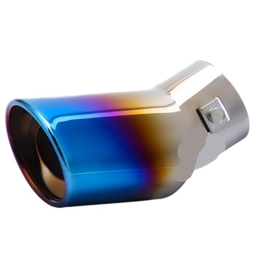 Tubo de escape redondo universal de 63 mm con silenciador trasero de acero cromado