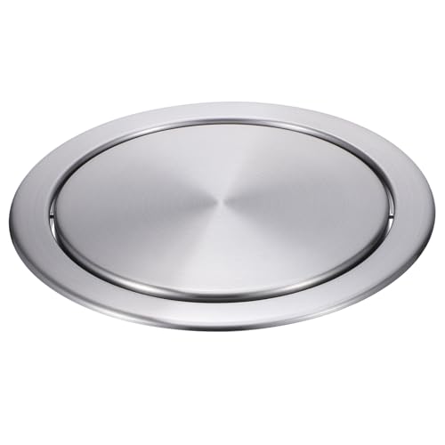 Levemolo Recessed Countertop Flap Lid for Trash Bin High Grade Stainless Steel Waste Cover Hidden Design for Kitchen Bathroom Auto Flap Function for Home Restaurant Use